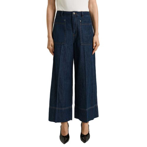 Veronika Maine Cotton Tencel Denim Wide Cropped Jean